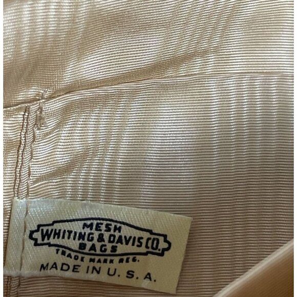 Vintage Whitting & Davis Shiny Gold Mesh Evening Bag Made In USA Chain Shoulder - Picture 4 of 7